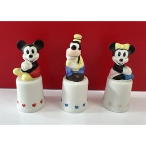 Schmid Walt‎ Disney Mickey & Minnie Goofy Thimble Lot